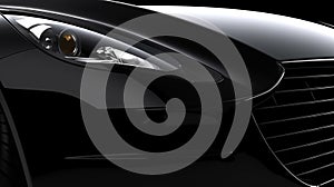 Closeup on front of generic and unbranded car A super sports car background wallpaper illustration