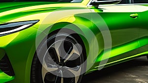 Closeup on front of generic and unbranded car A super sports car background wallpaper illustration