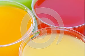 Closeup fruity drinks