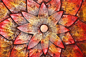 Closeup of Garden Art Metal Flower