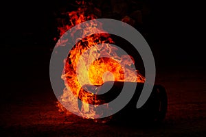 Closeup gas explosionFire background