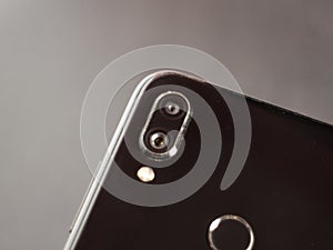 Closeup of generic black smartphone camera
