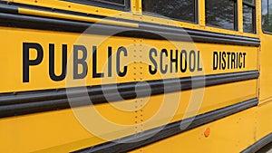 Closeup of generic public school bus