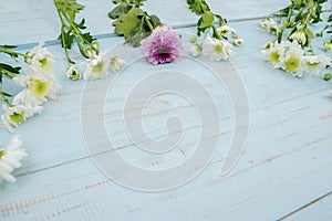 Closeup of gerbera flower border with copy space