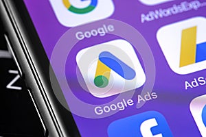 Google Ads AdWords app icon on smartphone screen