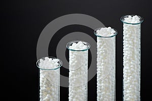 Closeup of a granule of white plastic polymer photo