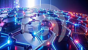 Closeup of Graphene Sheet Structure. Science concept. Generated Image