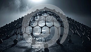 Closeup of Graphene Sheet Structure. Science concept. Generated Image