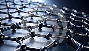 Closeup of Graphene Sheet Structure. Science concept. Generated Image