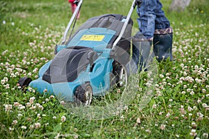 Closeup of grassmower