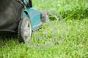 Closeup of grassmower