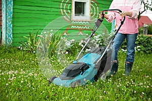 Closeup of grassmower