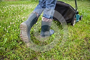 Closeup of grassmower