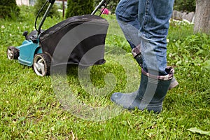 Closeup of grassmower