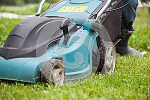 Closeup of grassmower