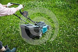 Closeup of grassmower