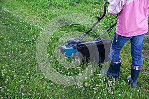Closeup of grassmower