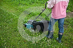 Closeup of grassmower photo