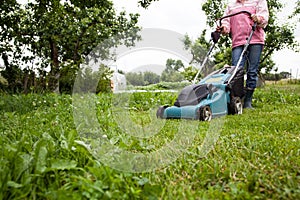 Closeup of grassmower photo