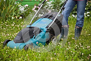 Closeup of grassmower photo