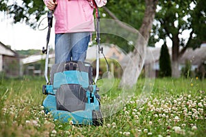 Closeup of grassmower photo