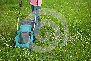 Closeup of grassmower photo