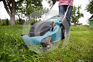 Closeup of grassmower photo