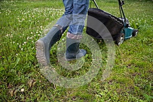 Closeup of grassmower photo