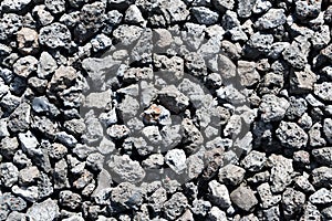 Texture with grey chunks of blast furnace slag photo