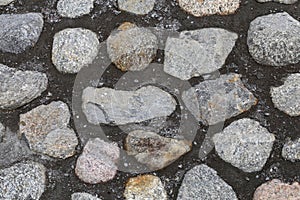 Closeup of Grey Stone Outdoor Floor Surface