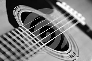 Closeup of Guitar Strings for Music