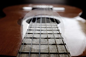 Closeup of Guitar Strings for Music