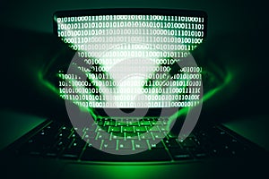 Closeup of hacker is using the laptop computer to coding virus or malware for hacking internet server, Cyber attack, System