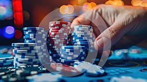 The Casino Poker Chips.AI generated image