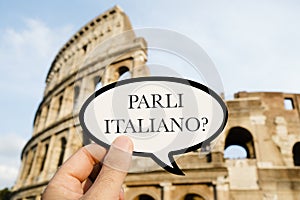 Question do you speak Italian, in Italian photo