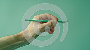 The hand holding pencil.AI generated image