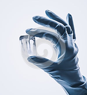 Closeup of hand holding small dental x-ray isolated photo