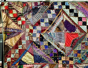 Closeup Hand-sewn heirloom quilt