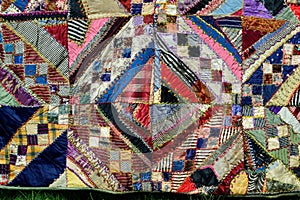 Closeup Hand-stitched heirloom quilt