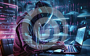 Closeup of hands typing on a keyboard with digital technology, software development concept. Coding programmer, software engineer