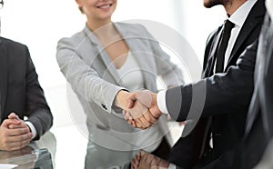 Closeup.the handshake business partners.