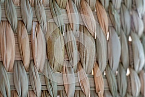 Closeup of handwoven chuspata texture. Mexican wand craft texture from Michoacan