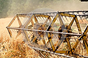 Closeup of harvesting machinery detail