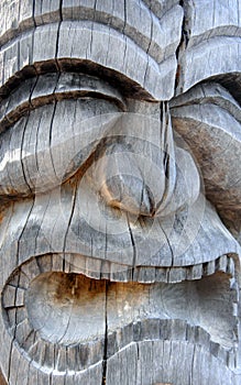 Closeup of Hawaiian Carving photo