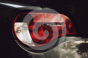 Closeup headlights of car.