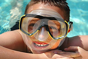 Closeup headshot of a kid in a