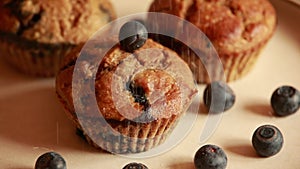 CloseUp: Healthy Vegan Banana Blueberry Muffins