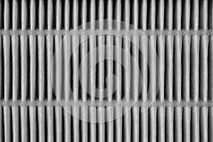 Closeup of HEPA filter. White stripped
