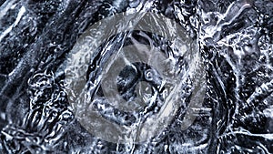 Closeup high contrast ice cubes texture