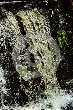 Closeup and high speed capture of a waterfall in Connecticut